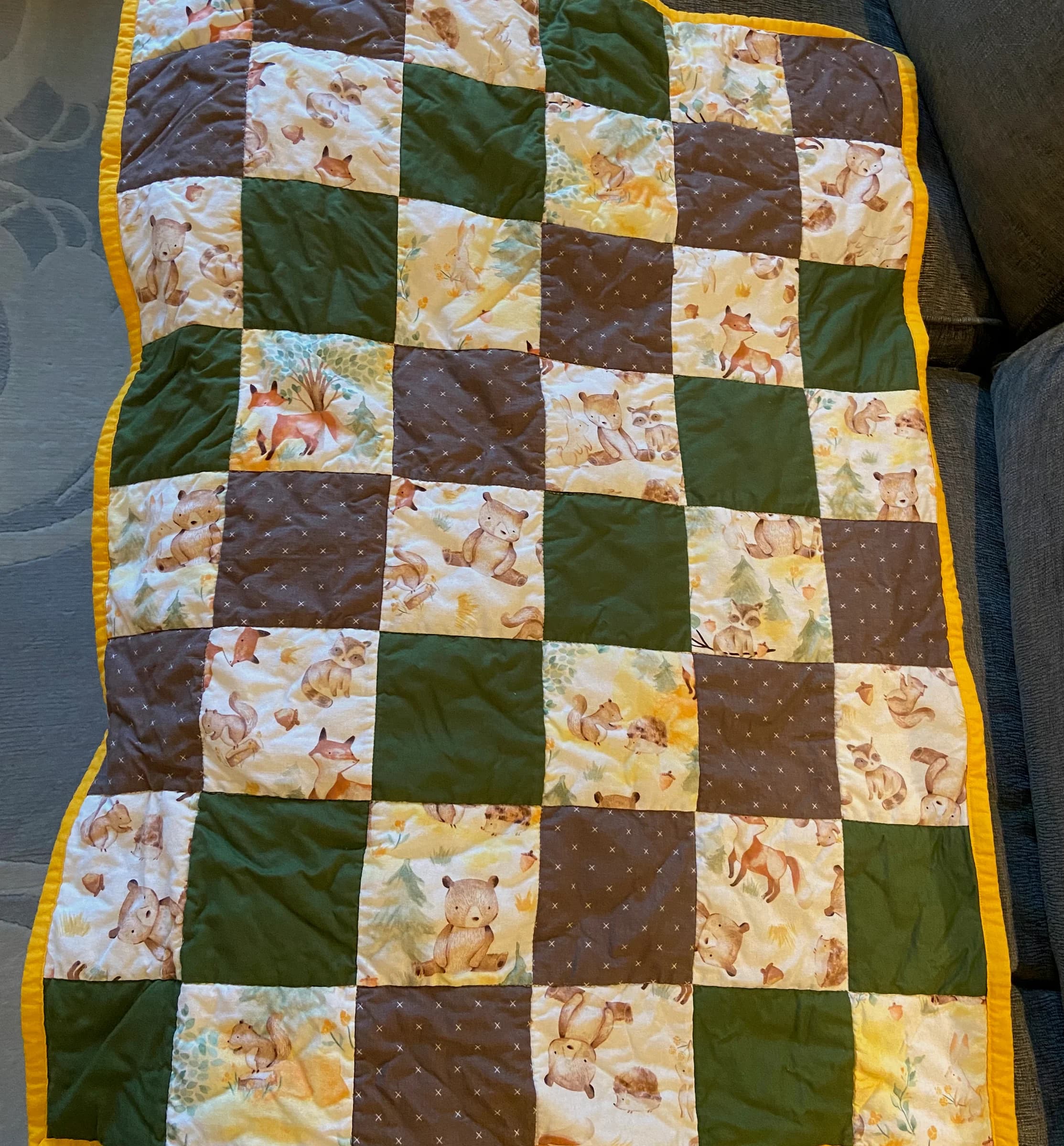 Forest Friends Patchwork Quilt